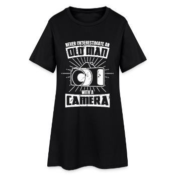 Photographe Old Man - Robe T-shirt Femme - noir - Devant