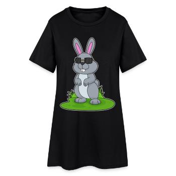 Rabbit Sunglasses - Women’s T-Shirt Dress - black - Front