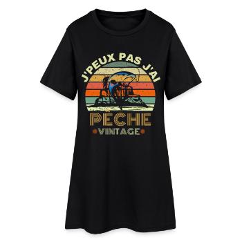 J peux pas j ai pêche Vintage - Robe T-shirt Femme - noir - Devant