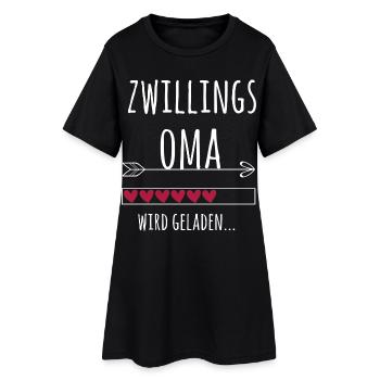 werdende Oma Zwillinge Schwangerschaft Geschenk - Frauen T-Shirt-Kleid - Schwarz - Vorne