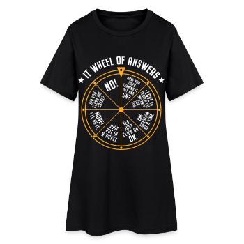 IT Support Wheel of Fortune Service Desk IT Helpdesk Nerd - Women’s T-Shirt Dress - black - Front