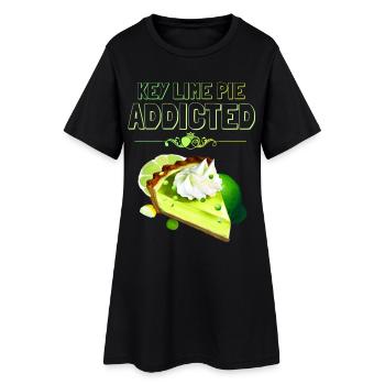 Accro au gâteau au citron vert - Robe T-shirt Femme - noir - Devant