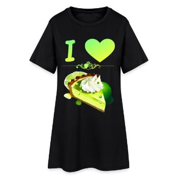 I Love Key Lime Pie - Frauen T-Shirt-Kleid - Schwarz - Vorne