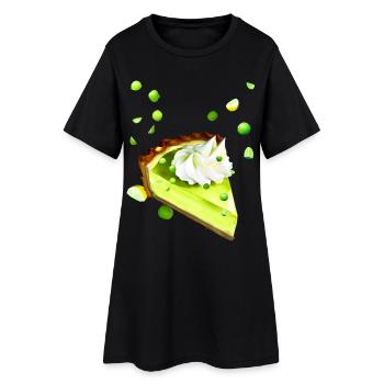 Limettenkuchen Citrone Limette - Frauen T-Shirt-Kleid - Schwarz - Vorne