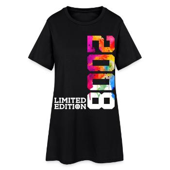 18. GEBURTSTAG LIMITED EDITION 2008 - Frauen T-Shirt-Kleid - Schwarz - Vorne