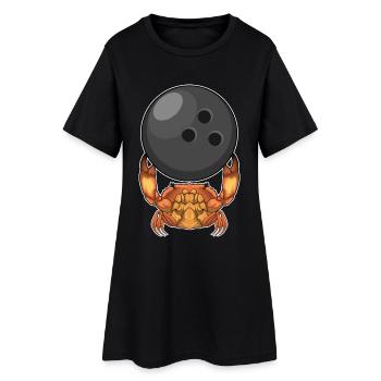 Krabbe Bowling Bowlingkugel - Frauen T-Shirt-Kleid - Schwarz - Vorne