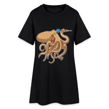 Octopus Dart Dart - Robe T-shirt Femme - noir - Devant
