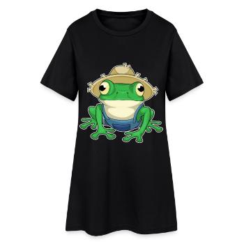 Ferme des Éleveurs de Grenouilles - Robe T-shirt Femme - noir - Devant