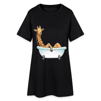 Baignoire girafe - Robe T-shirt Femme - noir - Devant