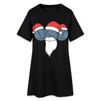 Boule Santa Tenue de pétanque pour Bouler pour boules - Robe T-shirt Femme - noir - Devant