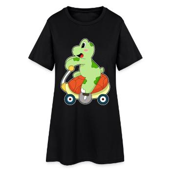 Bicyclette Tortue - Robe T-shirt Femme - noir - Devant