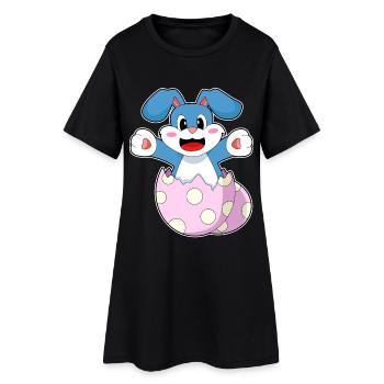 Oeuf de lapin - Robe T-shirt Femme - noir - Devant