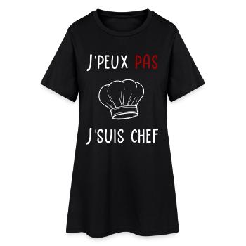 J'peux pas je suis chef (cuisinier) - Robe T-shirt Femme - noir - Devant