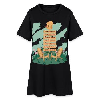 My garden rules - Women’s T-Shirt Dress - black - Front