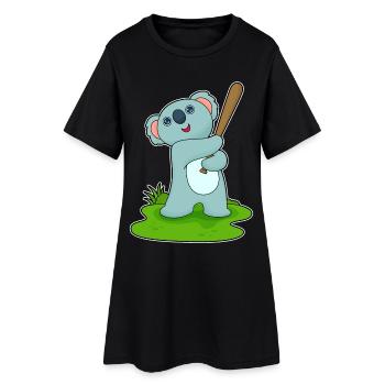 Koala Baseball Batte de baseball - Robe T-shirt Femme - noir - Devant