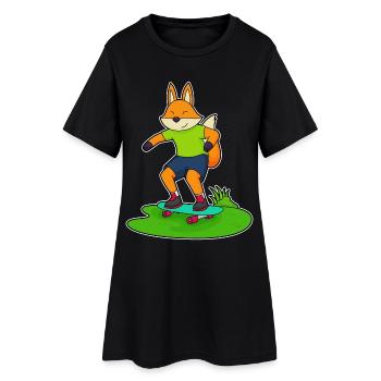 Fuchs Skater Skateboard - Women’s T-Shirt Dress - black - Front