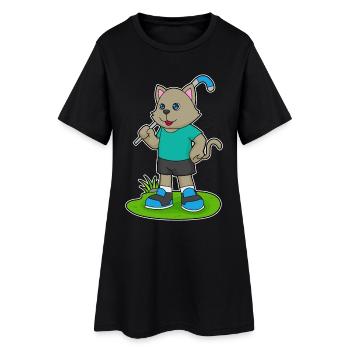 Hockey sur gazon Cat Stick de hockey sur gazon - Robe T-shirt Femme - noir - Devant