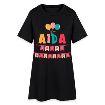 T-shirt Aida joyeux anniversaire joyeux anniversaire - Robe T-shirt Femme - noir - Devant