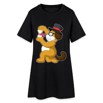 Hund Bräutigam Zylinder Hochzeit - Frauen T-Shirt-Kleid - Schwarz - Vorne