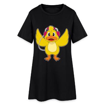 Musique de casque de canard - Robe T-shirt Femme - noir - Devant
