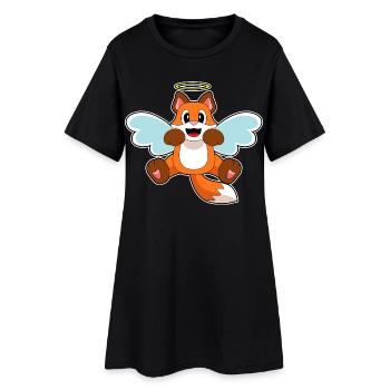 Fuchs Engelsflügel - Frauen T-Shirt-Kleid - Schwarz - Vorne