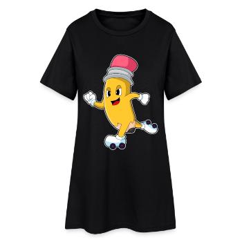 Patins à roulettes crayons - Robe T-shirt Femme - noir - Devant