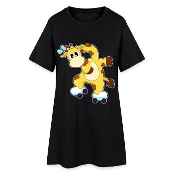 Patins à roulettes Giraffe - Robe T-shirt Femme - noir - Devant