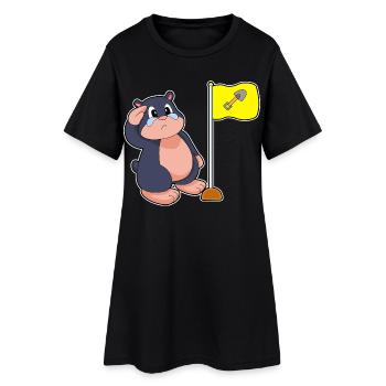 Drapeau taupe - Robe T-shirt Femme - noir - Devant