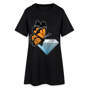 Schmetterling Diamant - Frauen T-Shirt-Kleid - Schwarz - Vorne