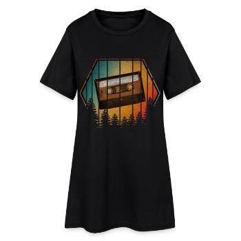 VINTAGE TAPE CASSETTE - Women’s T-Shirt Dress - black - Front