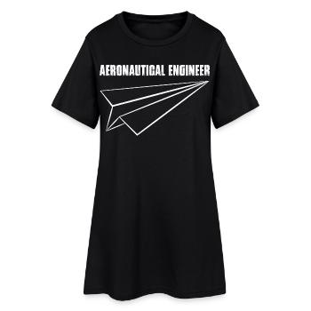 Aeronautical Engineer Paper Airplane - Frauen T-Shirt-Kleid - Schwarz - Vorne