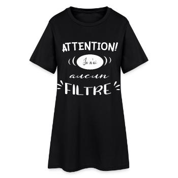 Attention sans filtre - Robe T-shirt Femme - noir - Devant