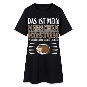 Igel Kostüm Lustiger Spruch Funny Shirts Karneval - Frauen T-Shirt-Kleid - Schwarz - Vorne