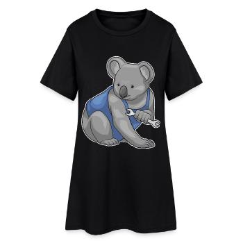 Atelier de clés mécaniques Koala - Robe T-shirt Femme - noir - Devant