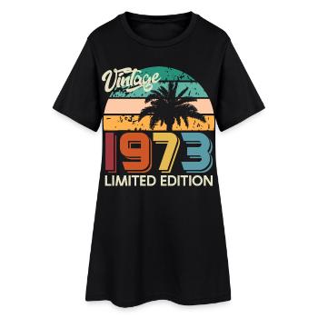 Millésime 1973 Palmiers Edition Limitée - Robe T-shirt Femme - noir - Devant