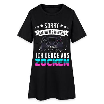 Gamer Design mit Controller - Funny Gaming Gamepad - Frauen T-Shirt-Kleid - Schwarz - Vorne