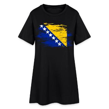 Bosnien Flagge used - Frauen T-Shirt-Kleid - Schwarz - Vorne