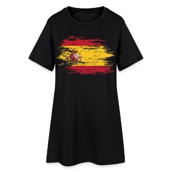 Spain flag used - Women’s T-Shirt Dress - black - Front