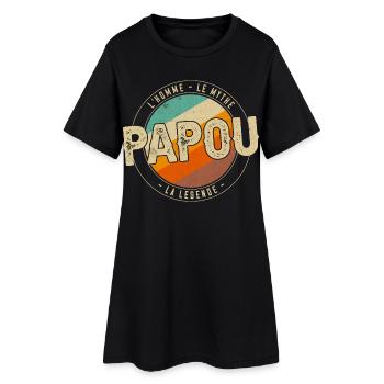 Papou la légende - Robe T-shirt Femme - noir - Devant