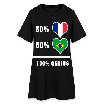 Drapeau du Brésil et de la France 100% génial - Robe T-shirt Femme - noir - Devant