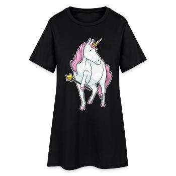 Unicorn Wizard Wand - Women’s T-Shirt Dress - black - Front