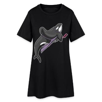 Peigne de coiffeur pour orques - Robe T-shirt Femme - noir - Devant