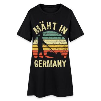 Mäht in Germany - Rasenmäher - Mähen - Wortspiel - Frauen T-Shirt-Kleid - Schwarz - Vorne