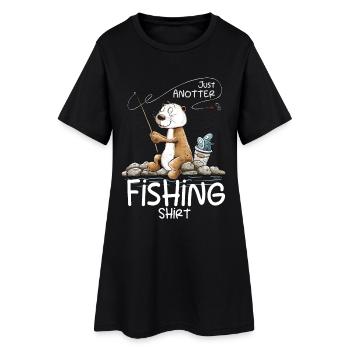 Droll Angler Otter Pêche Dire Chemise de Pêche - Robe T-shirt Femme - noir - Devant