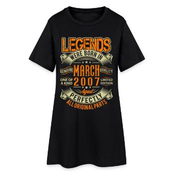 2007 March Birthday Legend - Women’s T-Shirt Dress - black - Front