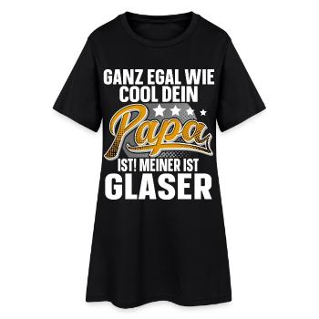 Glaser Papa Vater Vatertag Cooler Papa - Frauen T-Shirt-Kleid - Schwarz - Vorne
