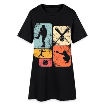 Base-ball - Robe T-shirt Femme - noir - Devant
