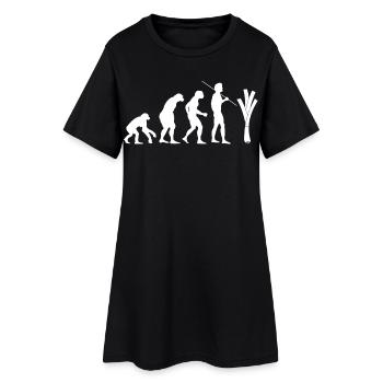 évolution du poireau (blanc) - Robe T-shirt Femme - noir - Devant