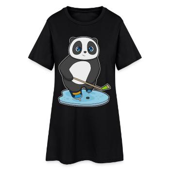 Panda Bâtons de hockey sur glace - Robe T-shirt Femme - noir - Devant