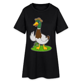 Chapeau de canard - Robe T-shirt Femme - noir - Devant